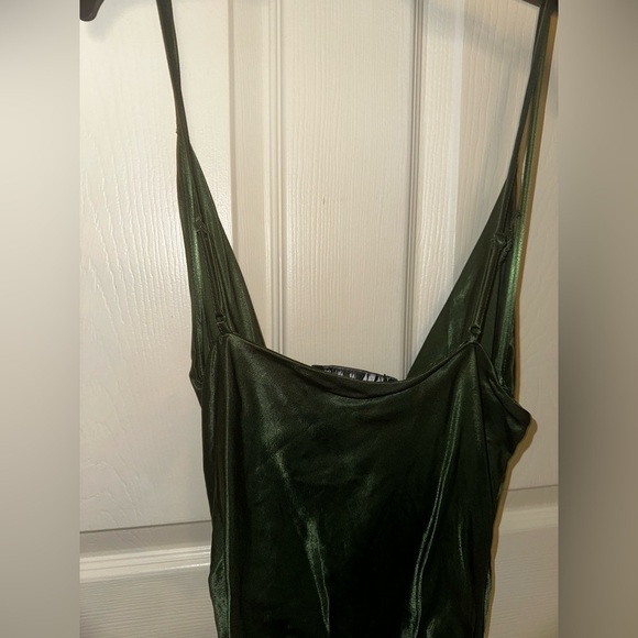 NWT Zara Elegant silky Green Dress L wedding guest formal bridesmaid event - Picture 11 of 11